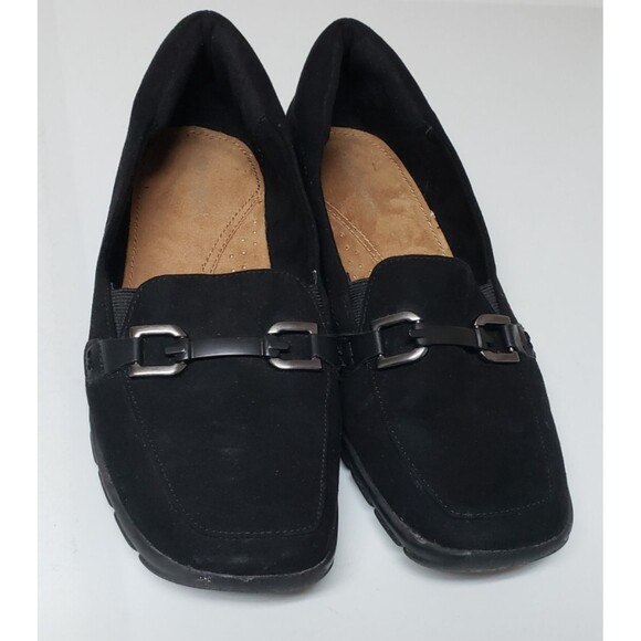 Easy Spiriit Women’  Loafers Suede Sz 8 Black Office City Slip Resistant PO Good - Picture 10 of 10